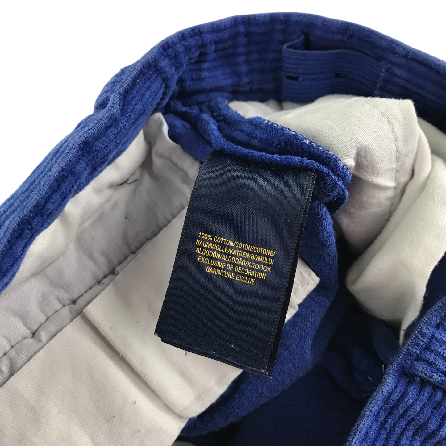Ralph Lauren trousers 6-7 years blue corduroy adjustable waist cotton