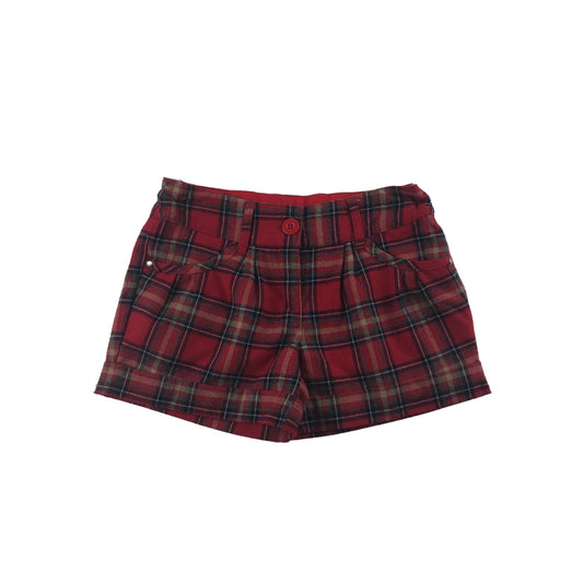 Next Shorts Age 9 Red Check Pattern Knitted Texture