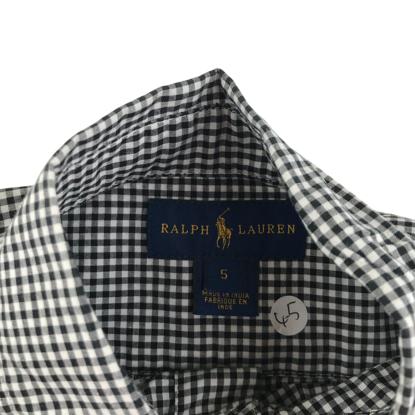 Ralph Lauren shirt 4-5 years black and white checked button up cotton