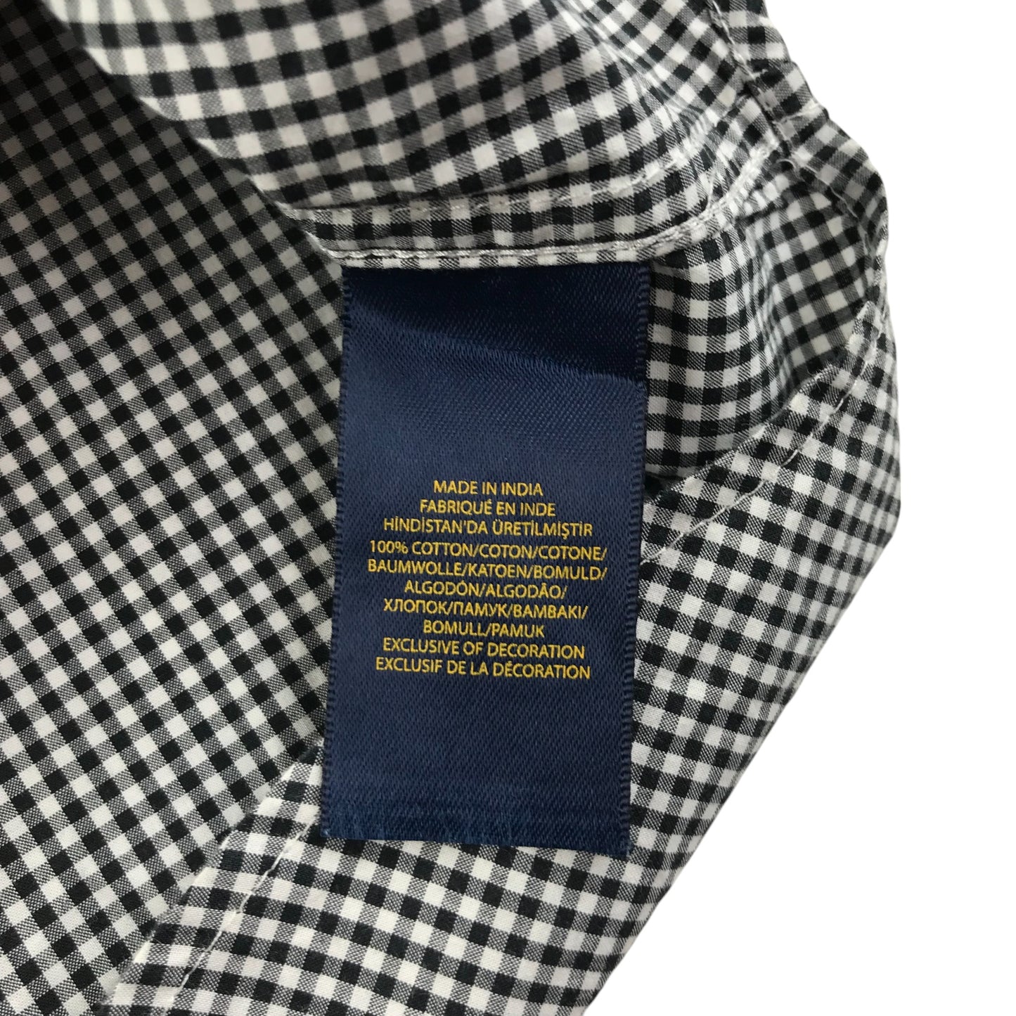 Ralph Lauren shirt 4-5 years black and white checked button up cotton