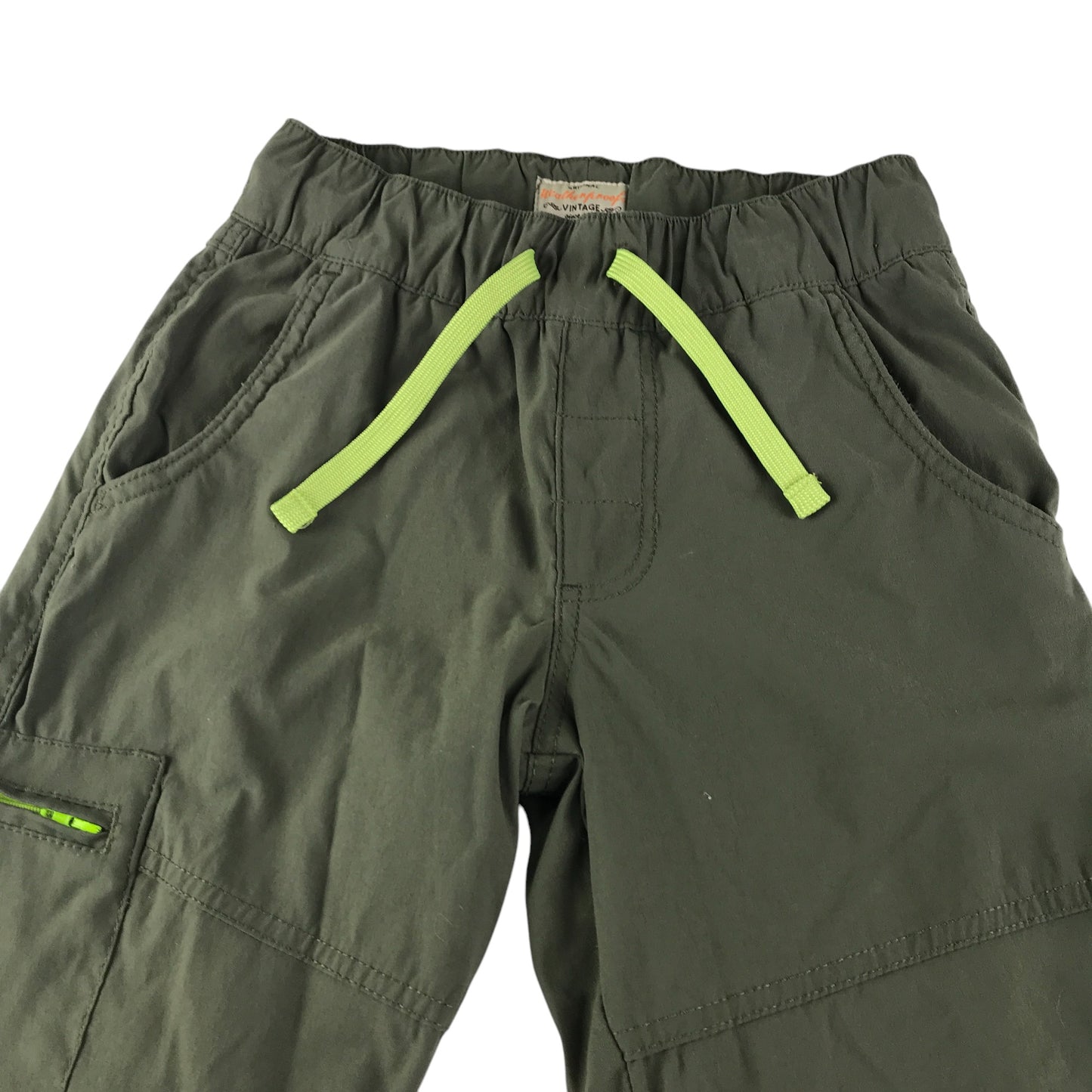 Trousers 7-8 years khaki cargo style elasticated waist with cuffed leg fleece inside