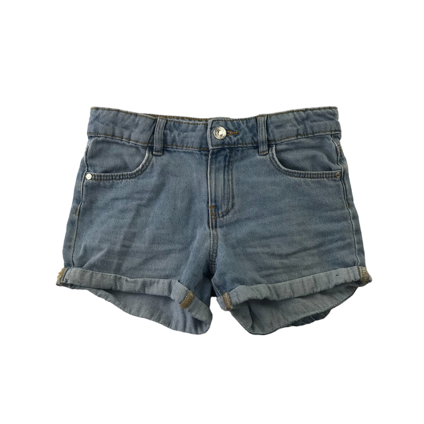 Denim Co shorts 8-9 years blue denim folded hem mid rise cotton