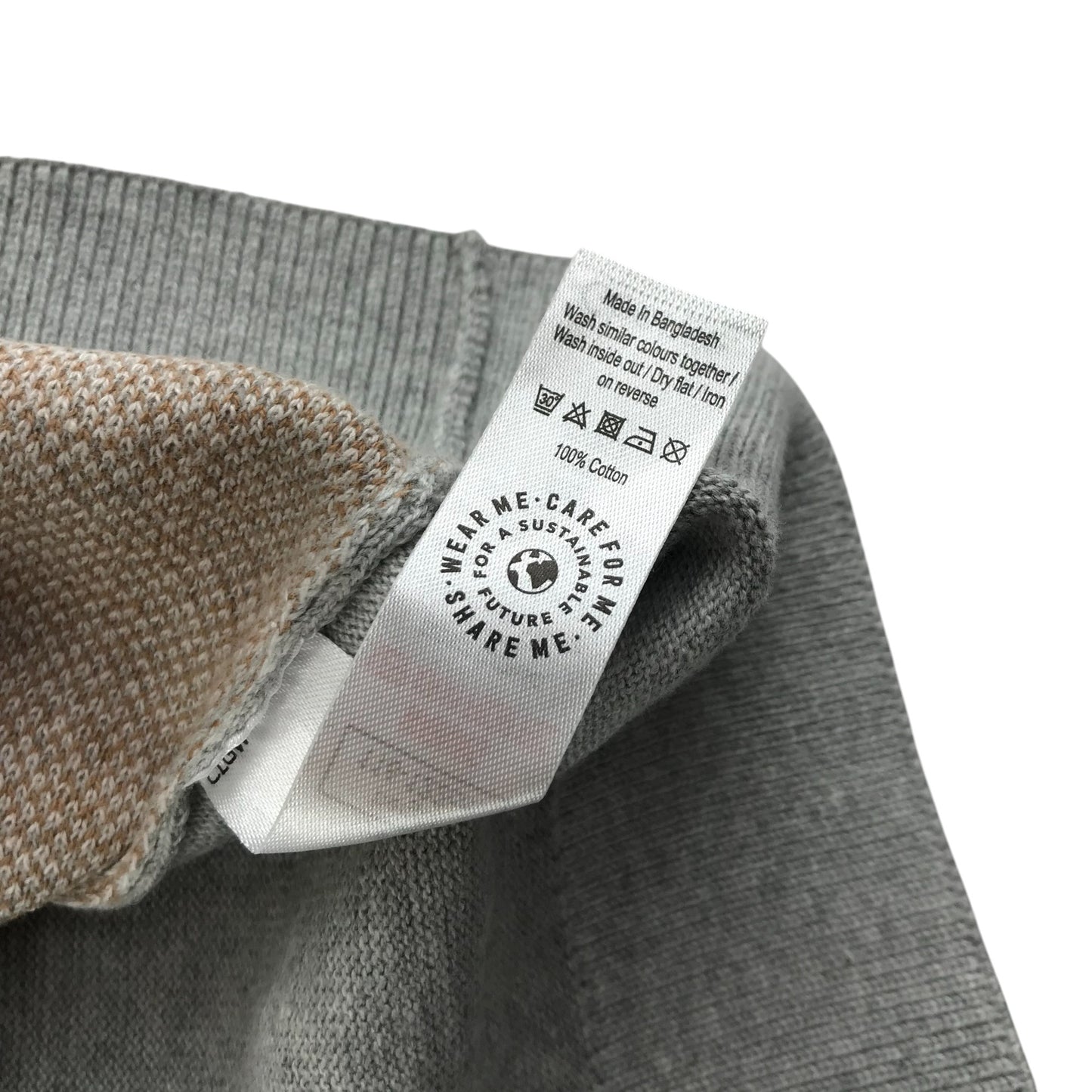 George polo shirt grey check pattern knitted cotton