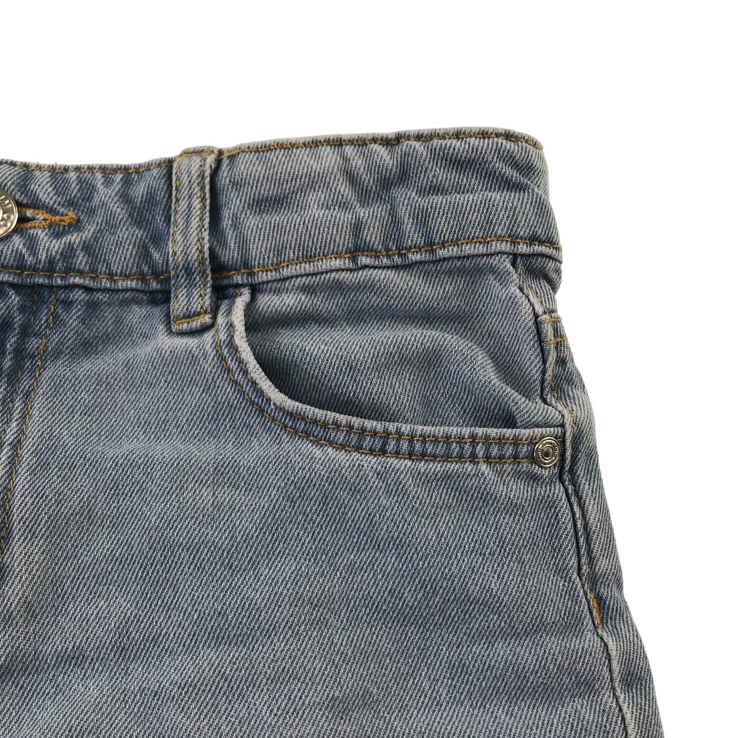 Denim Co shorts 8-9 years blue denim folded hem mid rise cotton