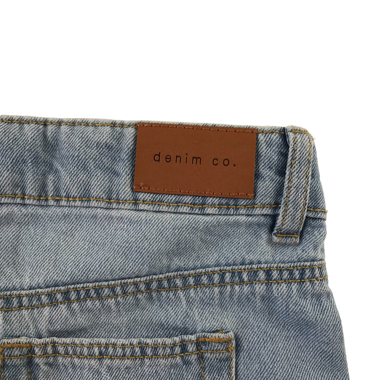 Denim Co shorts 8-9 years blue denim folded hem mid rise cotton