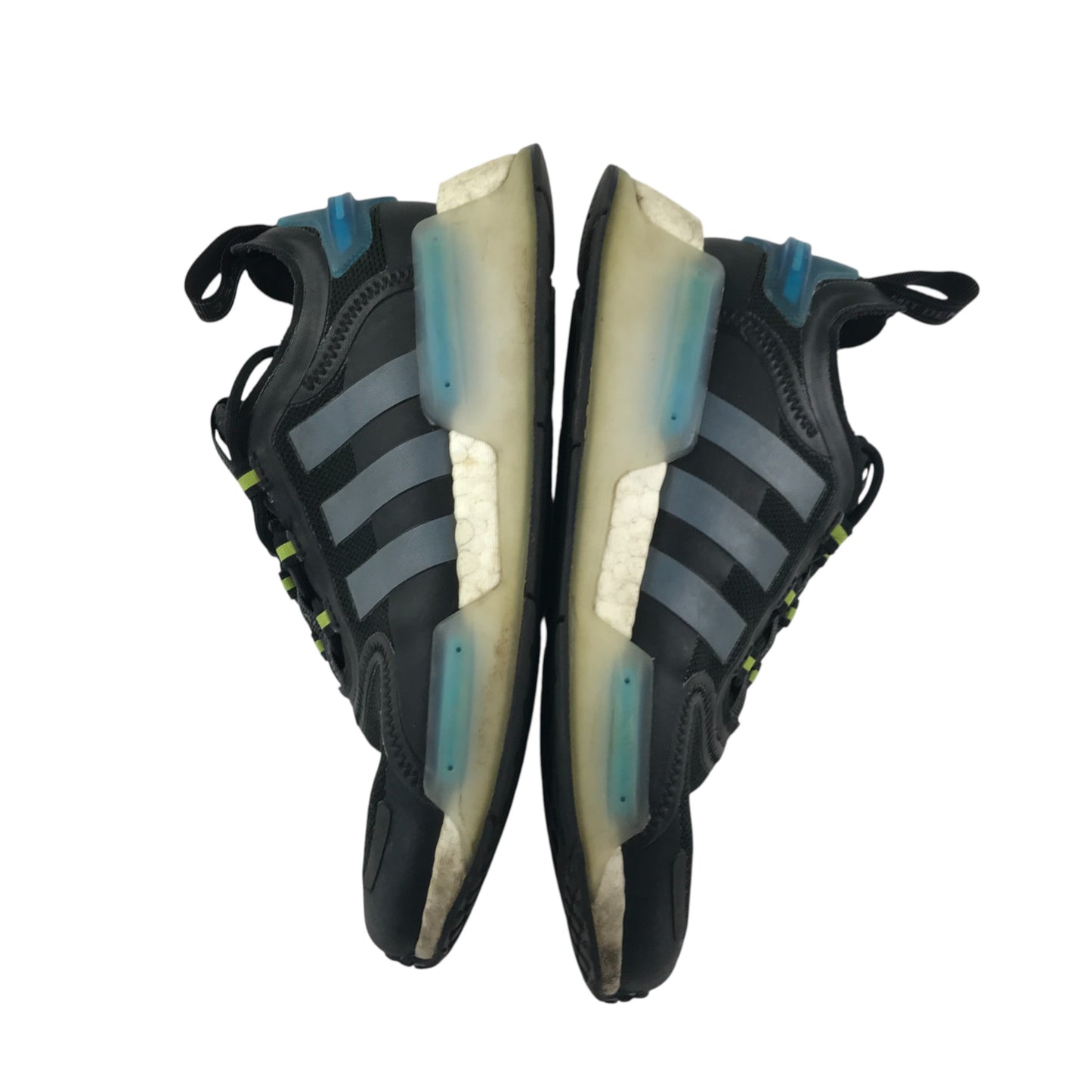 Adidas trainers shoe size UK 4 black with blue detailing La Marque NMD aux 3