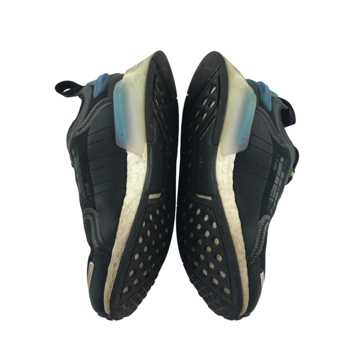 Adidas trainers shoe size UK 4 black with blue detailing La Marque NMD aux 3