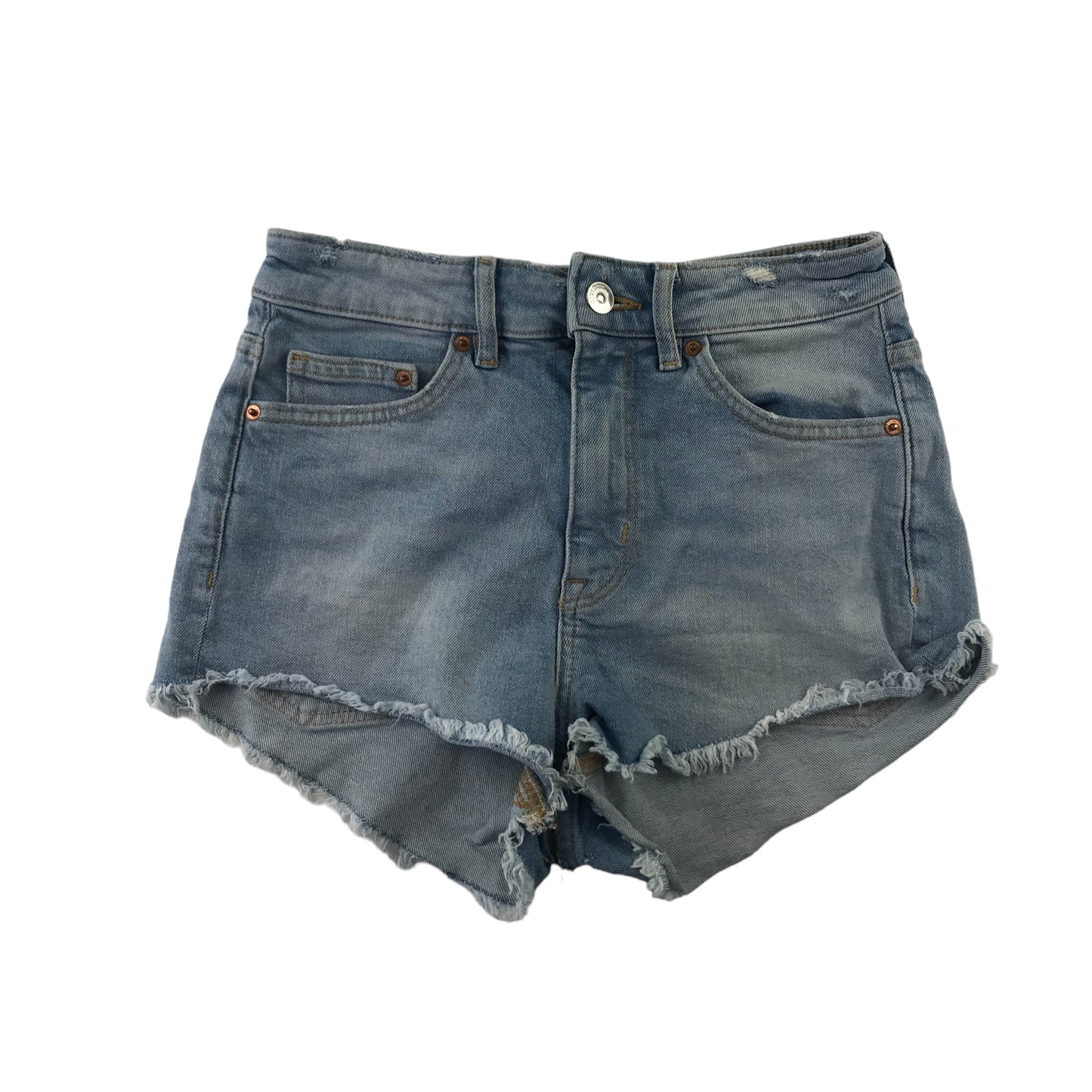 H&M shorts Size 8 Women's denim blue ripped hem