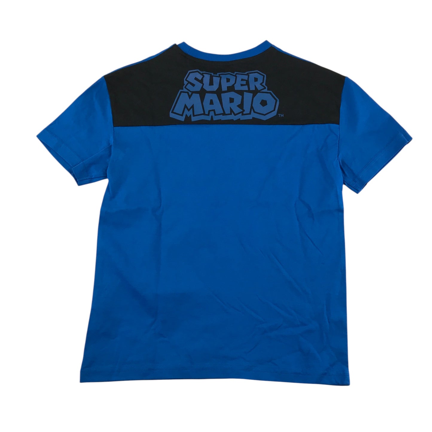 F&F t-shirt 8-9 years blue Super Mario t-shirt with Mario and Luigi printed faces