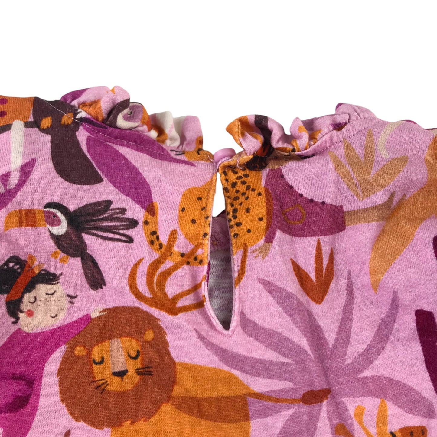 Next Dress 5-6 years Pink and Purple Exotic Animals Cotton