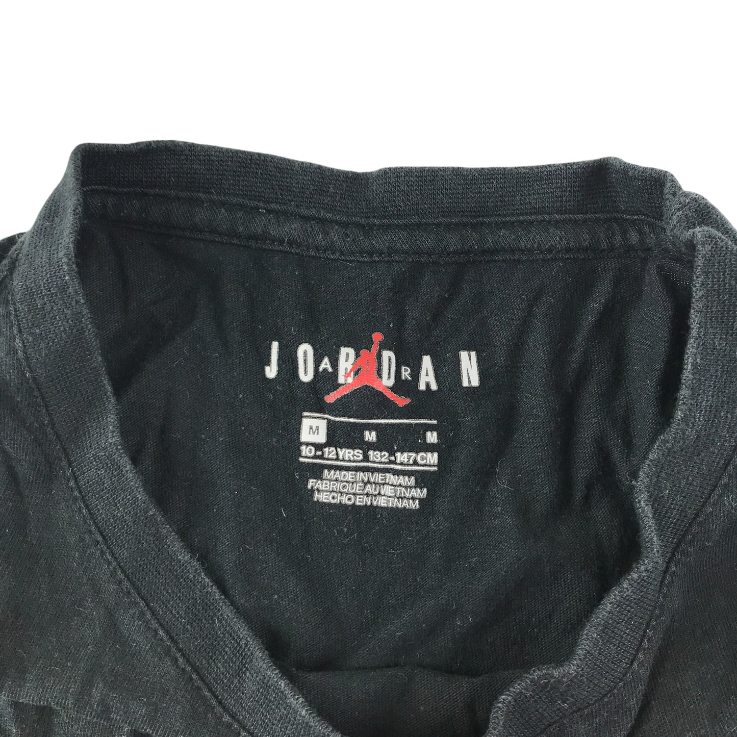 Nike Air Jordan t-shirt 10-12 years black large logo design