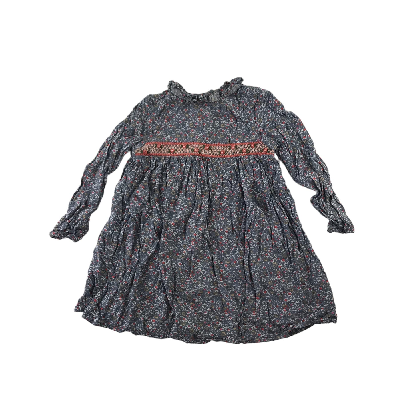 Next dress 4-5 years blue floral long sleeve blouse