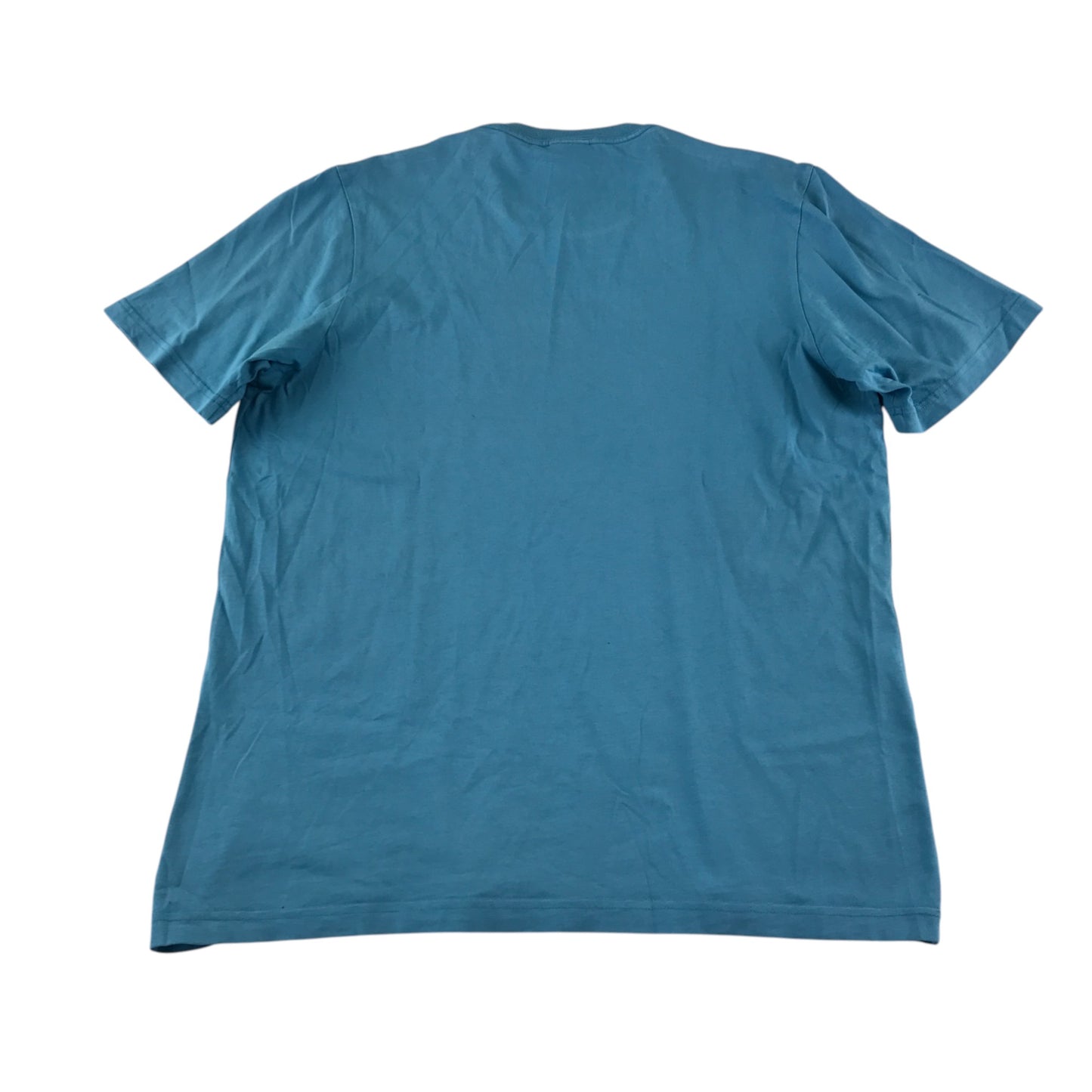 Adidas t-shirt men's M blue plain with white embroidered logo cotton