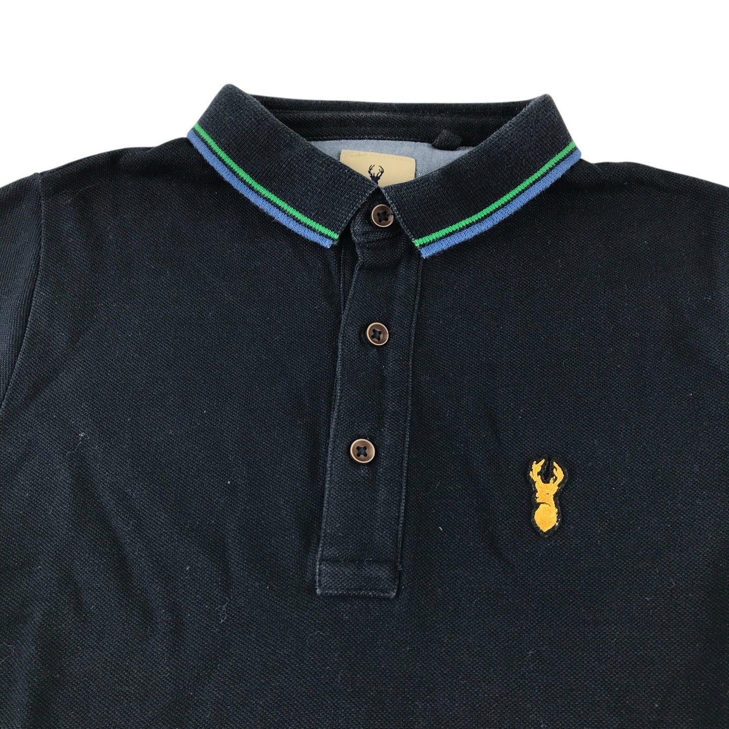 Next polo shirt 9-10 years navy short sleeve with embroidered logo cotton