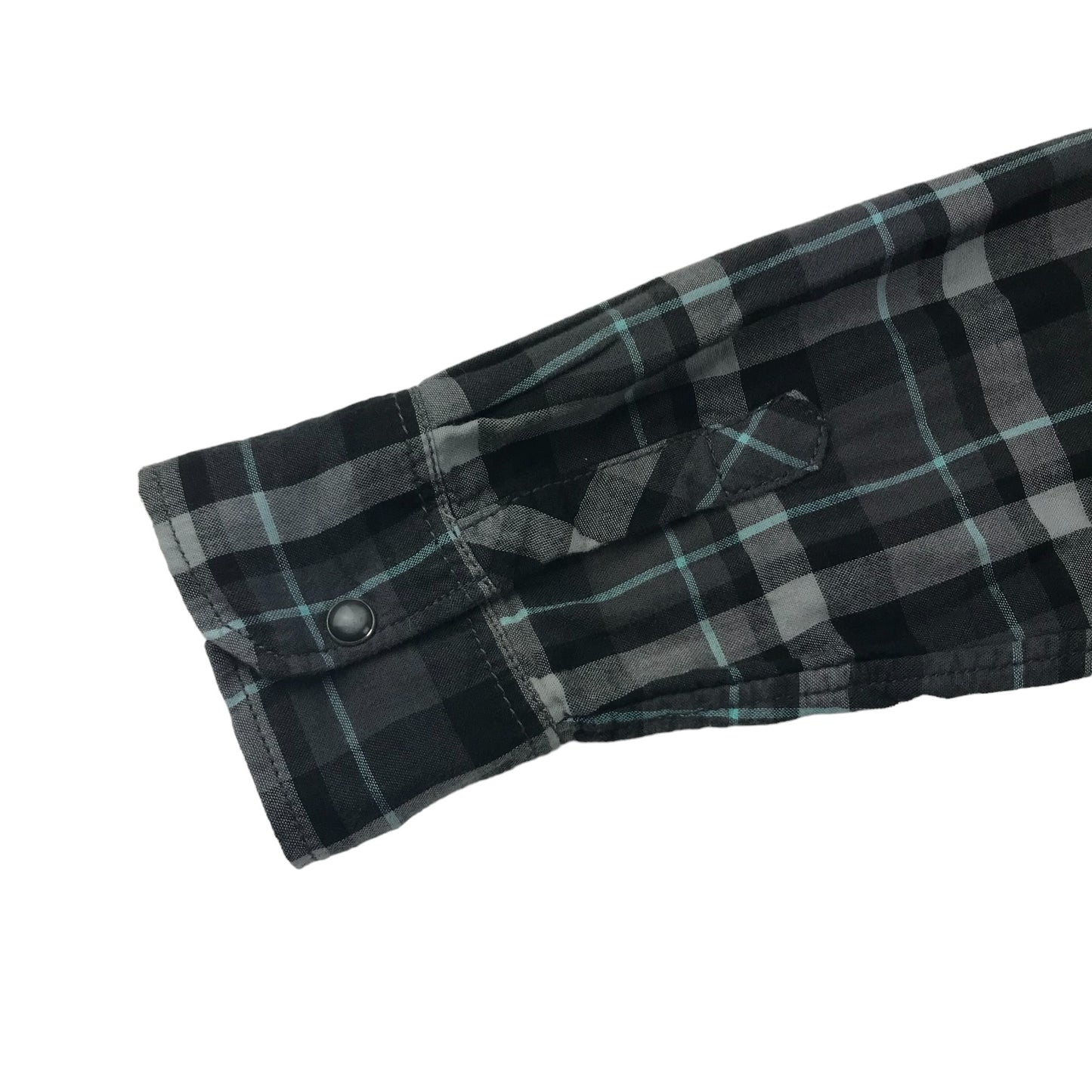 H&M Shirt Age 11 Grey Check Button Up Cotton