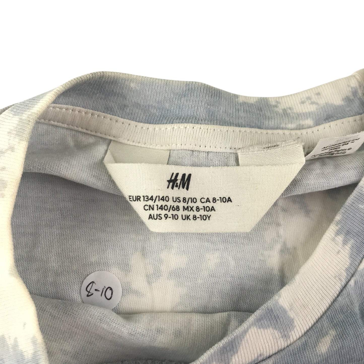 H&M t-shirt 9-10 years blue and white Harry Potter graphic design cropped cotton