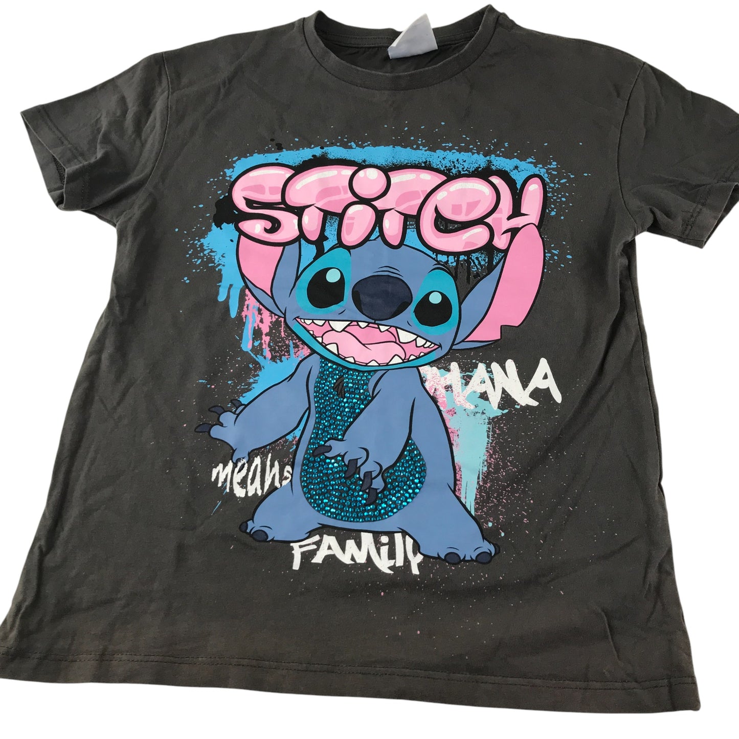 Disney t-shirt 9-10 years grey Lilo & Stitch graphic design print