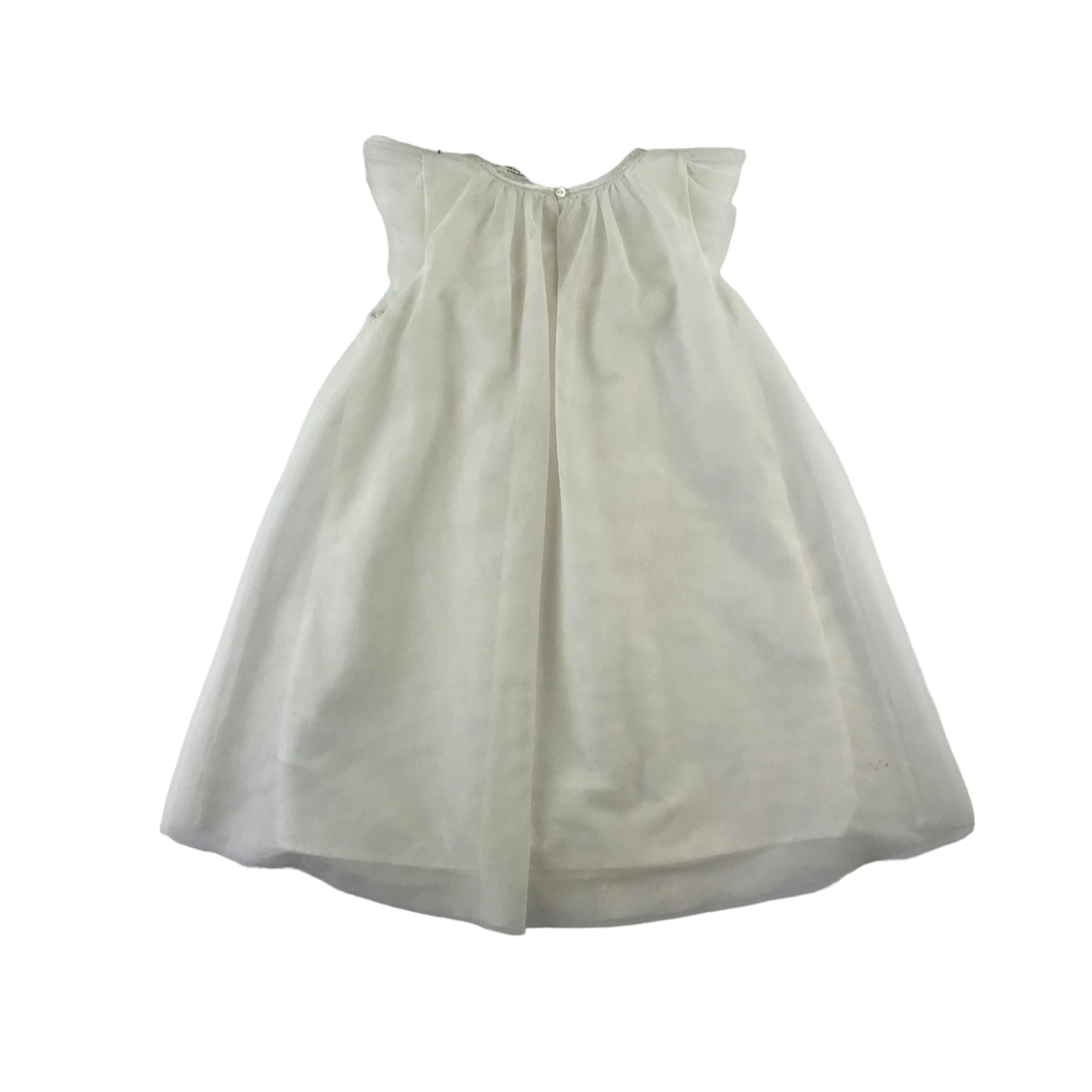 H&M dress 6-7 years white A-line mesh overlay sleeveless