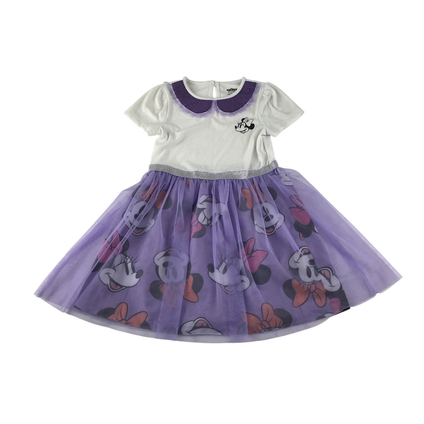 Primark dress 6-7 years white and lilac Disney Minnie Mouse