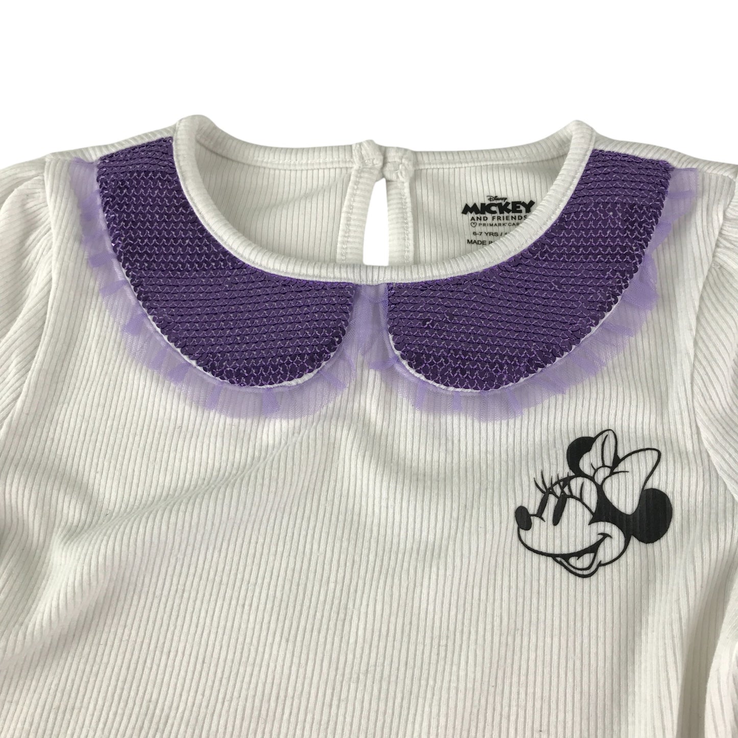 Primark dress 6-7 years white and lilac Disney Minnie Mouse