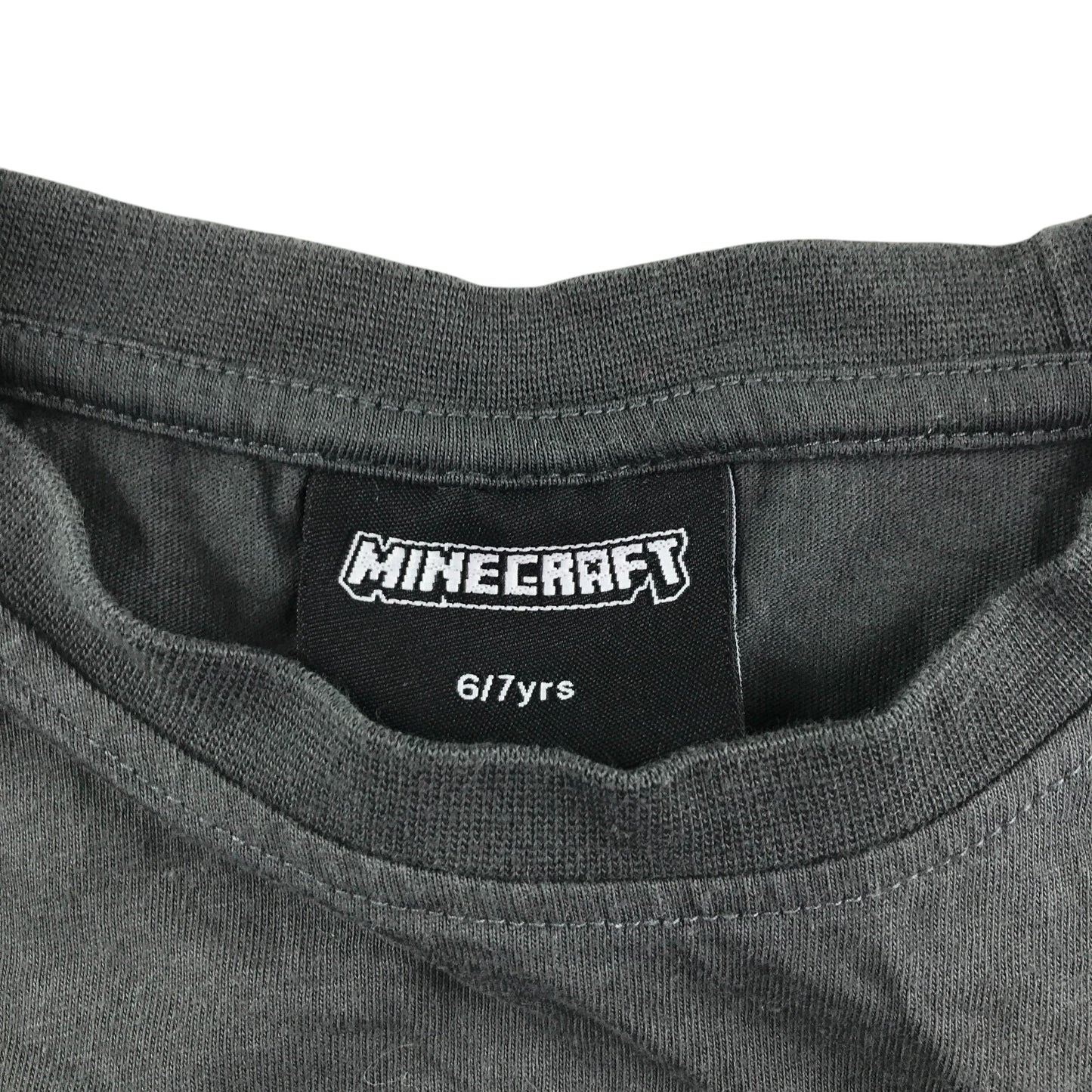F&F t-shirt 6-7 years dark grey Minecraft short sleeve cotton