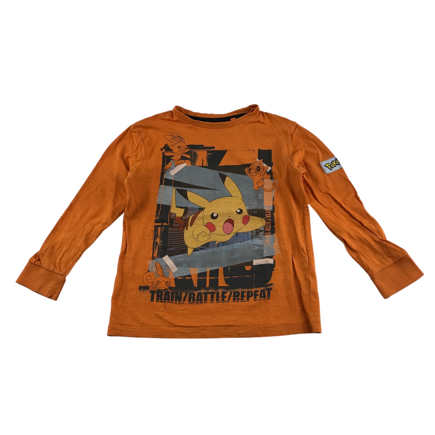 Next t-shirt 6-7 years orange Pokémon Pikachu long sleeve cotton