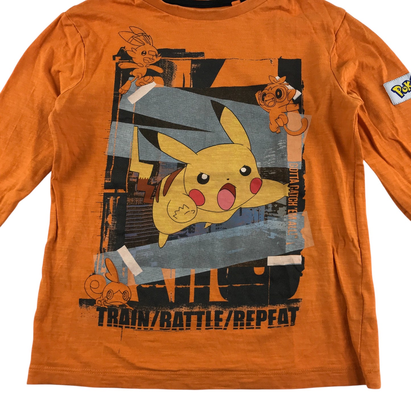 Next t-shirt 6-7 years orange Pokémon Pikachu long sleeve cotton