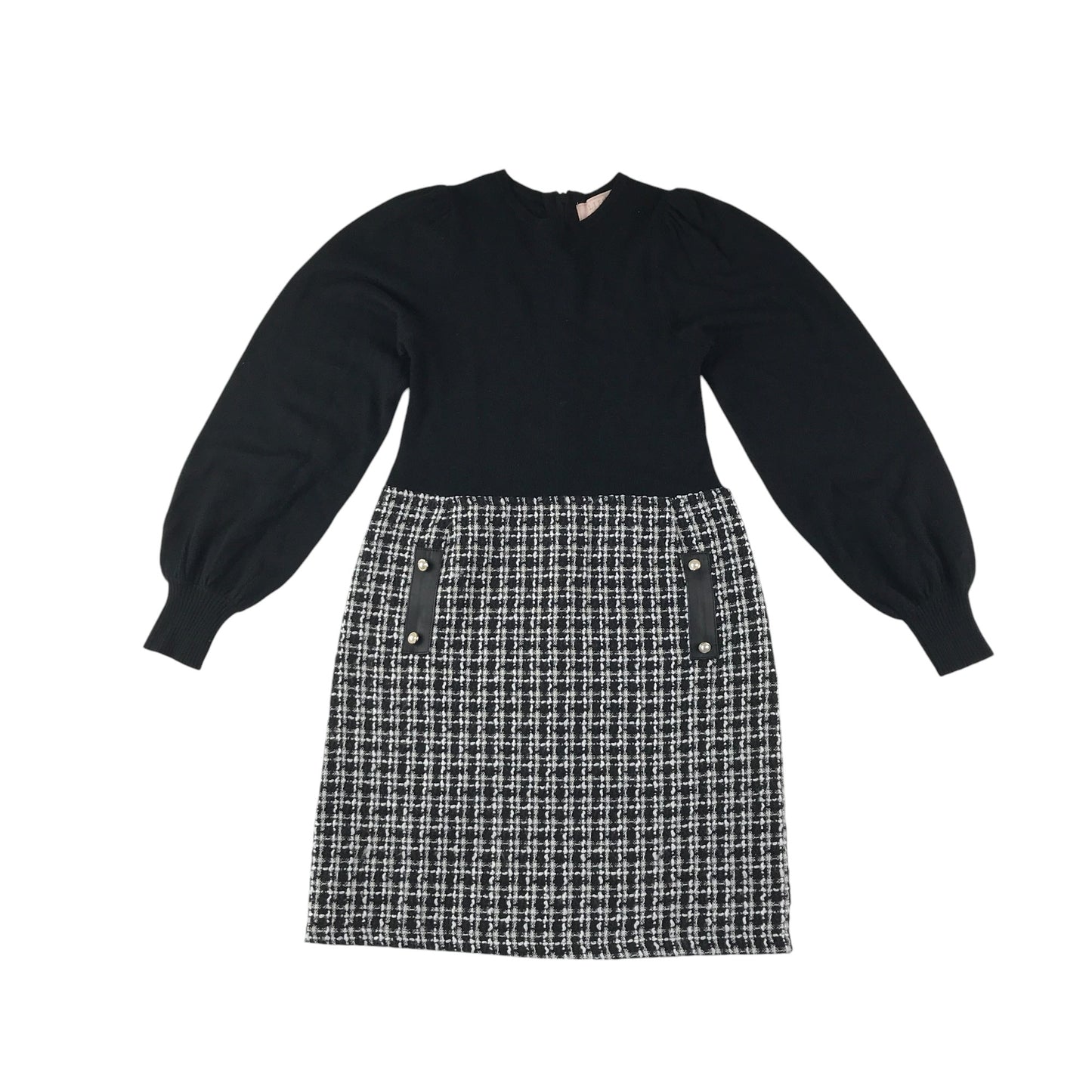 Lipsy dress 9-10 years black and white knitted long sleeve