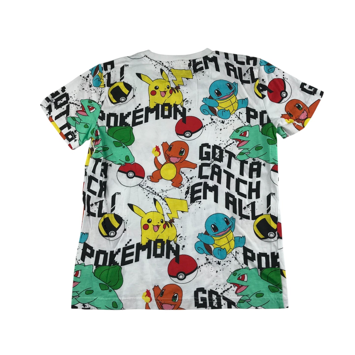 Next t-shirt 7-8 years white and multicolour Pokémon cotton