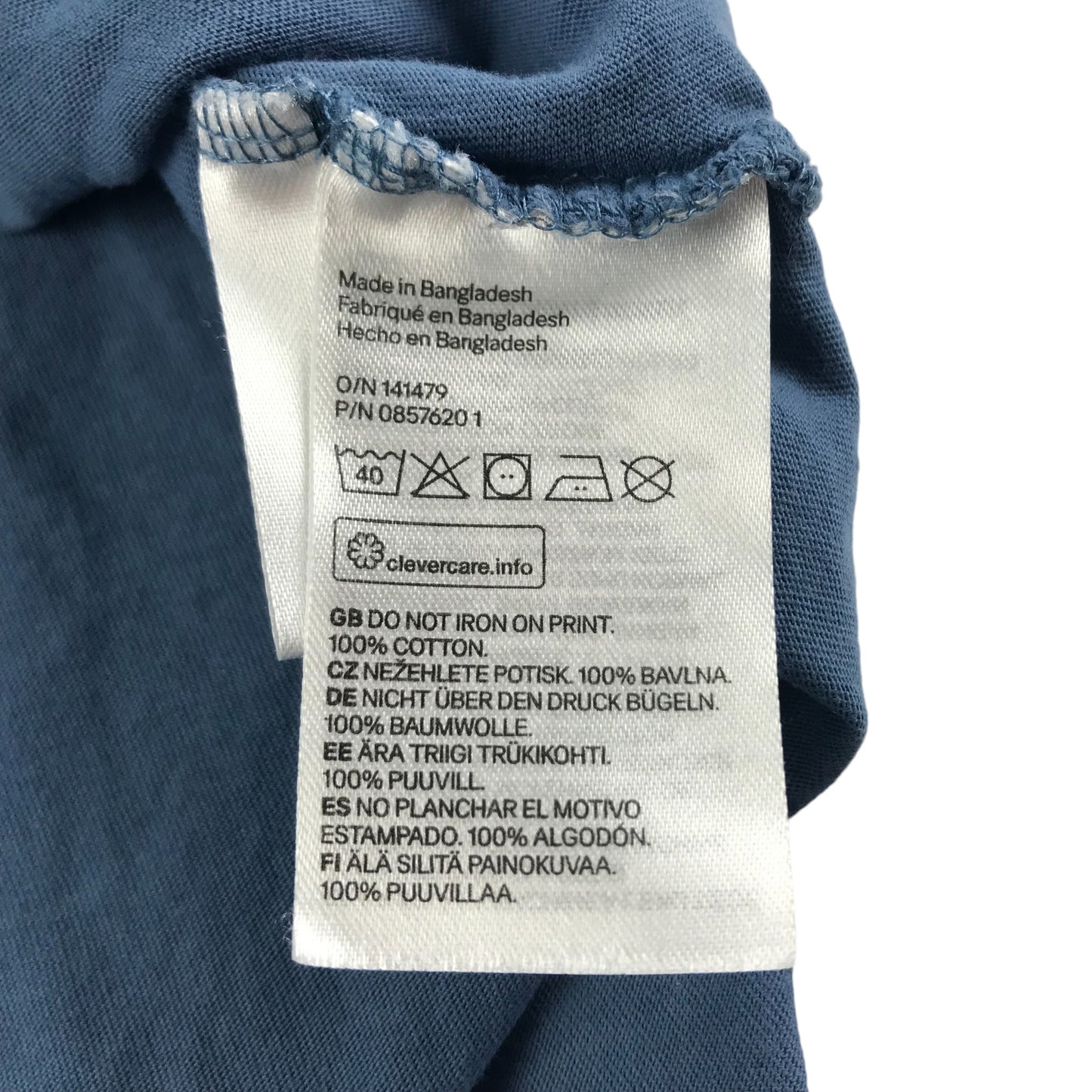 H&M T-Shirt Age 9 Blue Long Sleeve Big Bro