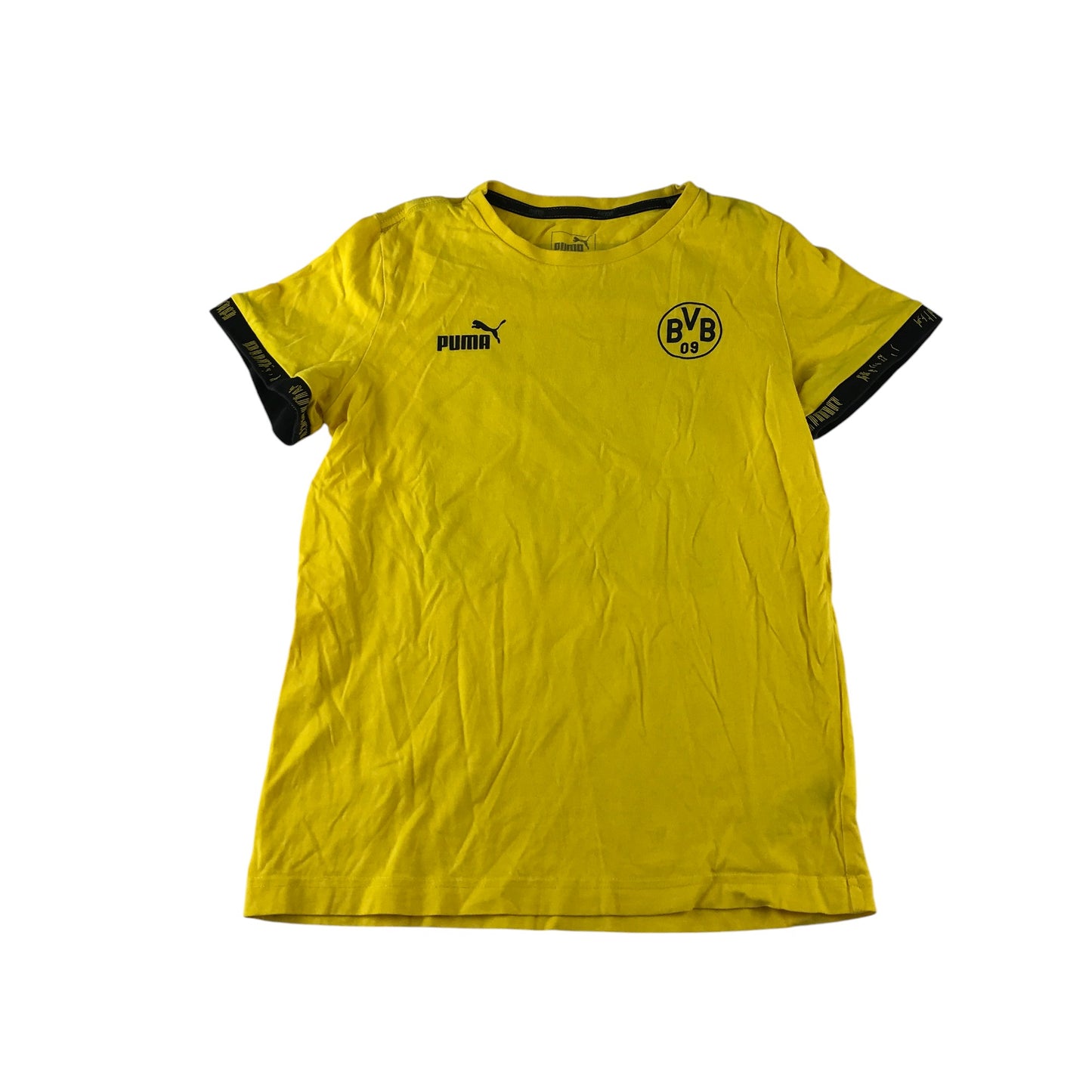 Puma Borussia Dortmund t-shirt 11-12 years yellow with logos and back graphic design
