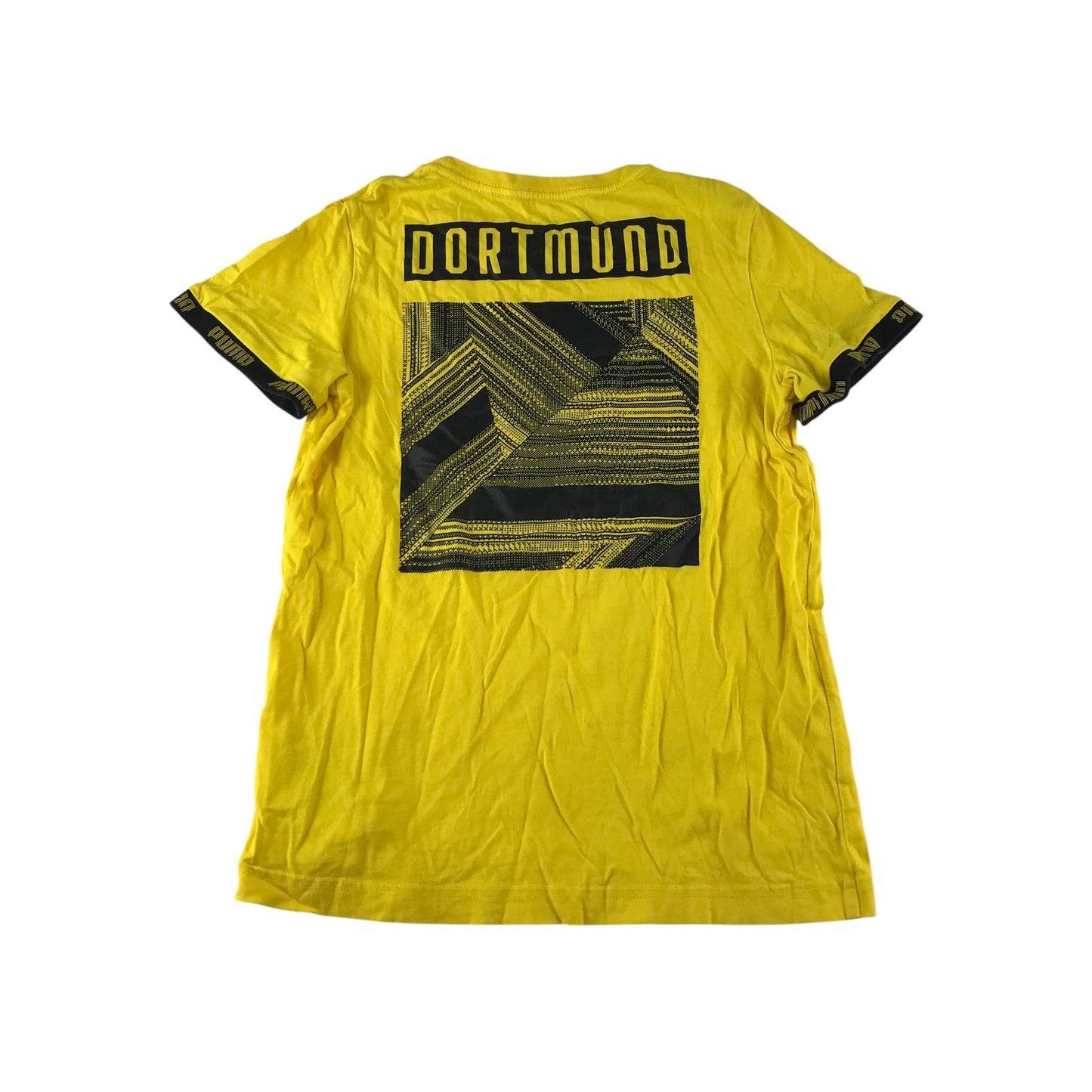 Puma Borussia Dortmund t-shirt 11-12 years yellow with logos and back graphic design