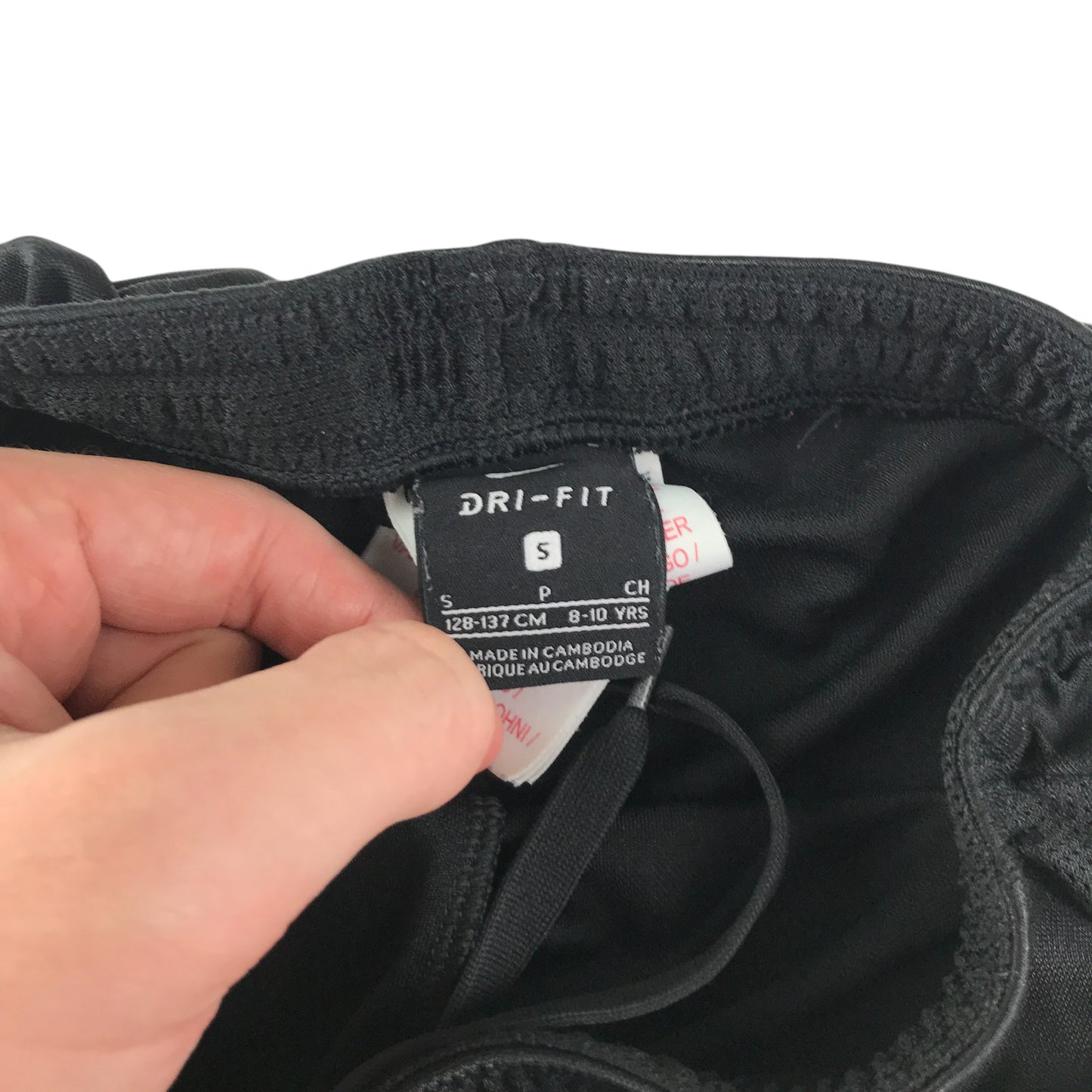 Nike sport shorts 8-9 years black with white logo elasticated waist