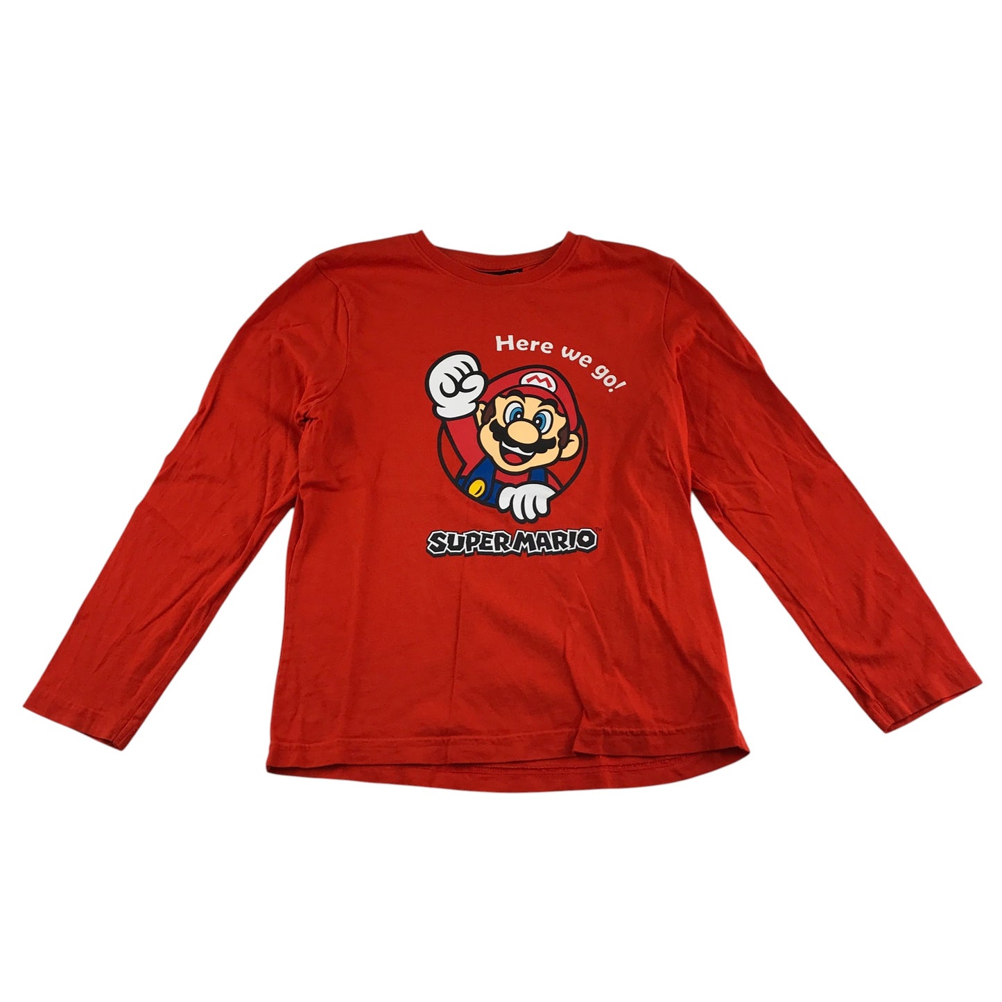 Primark t-shirt 8-9 years red Super Mario long sleeve cotton