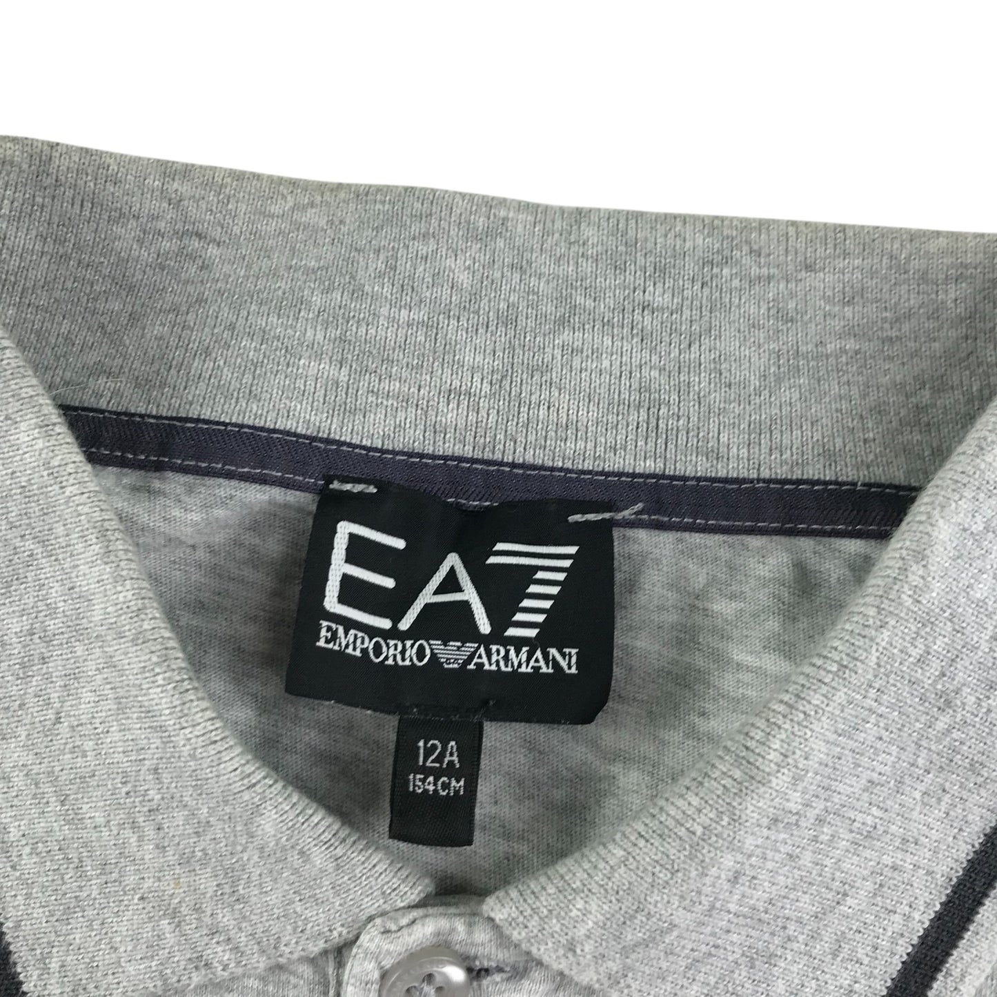 EA7 Emporio Armani polo shirt 11-12 years grey plain with logo Cotton