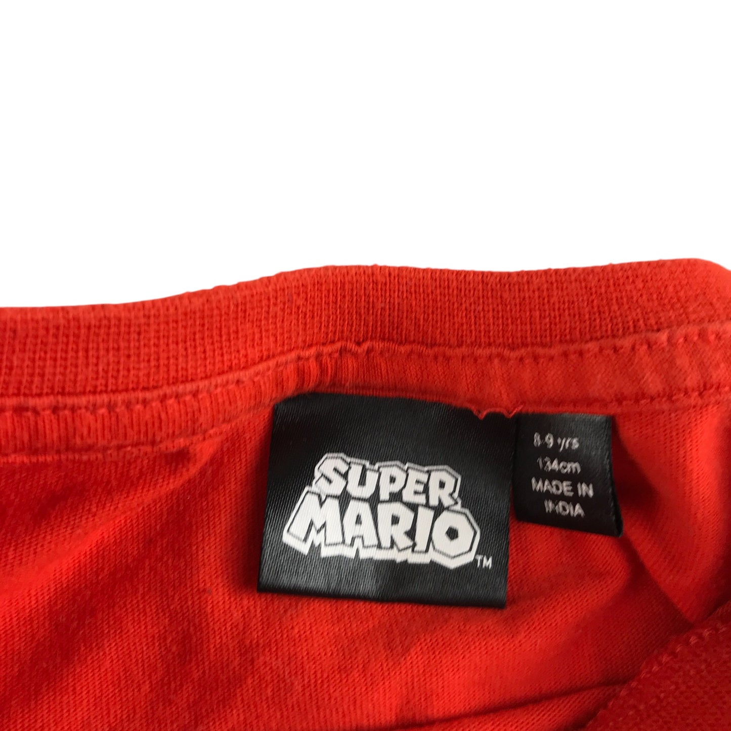 Primark t-shirt 8-9 years red Super Mario long sleeve cotton