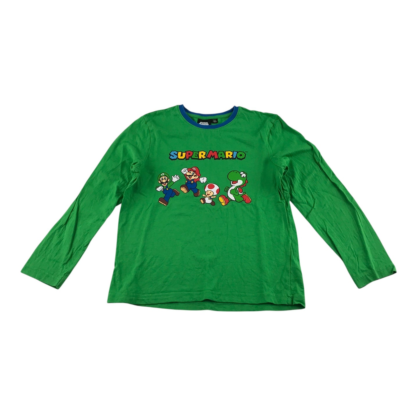 Primark t-shirt 8-9 years green Super Mario long sleeve cotton