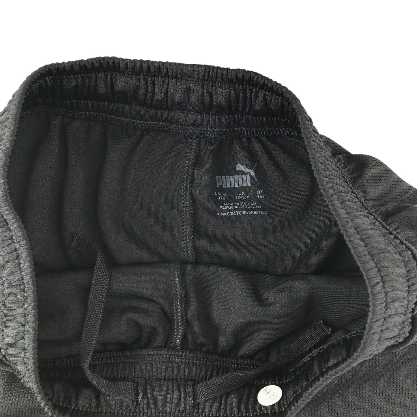 Puma sport shorts 13-14 years black with yellow logos