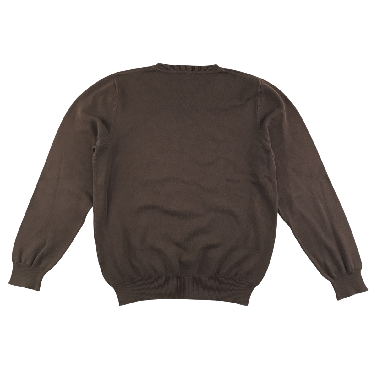 Brown unisex v-neck school jumper