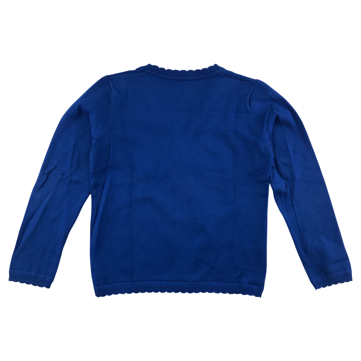 Royal blue girls scallop neck school cardigan