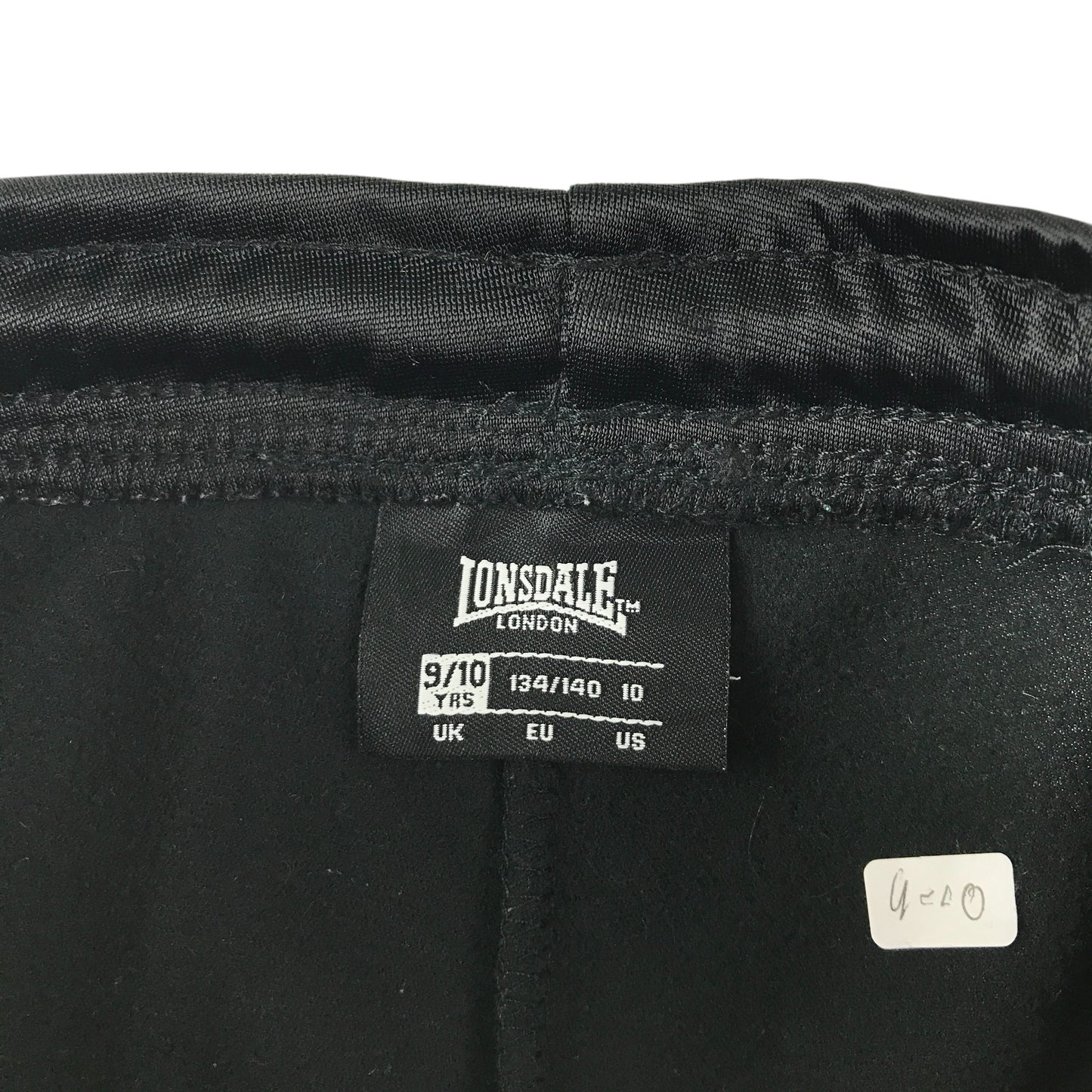 Lonsdale sport joggers 9-10 years black and white panel stripe design