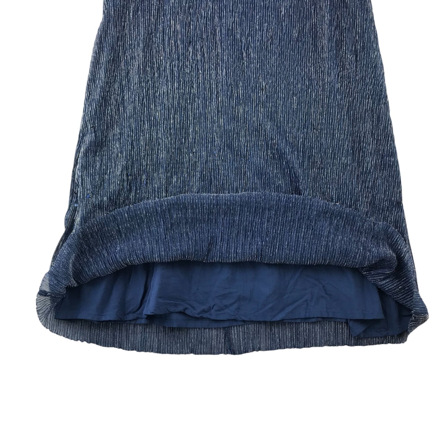Mango dress 7-8 years navy blue sparkly A-line with frill sleeves