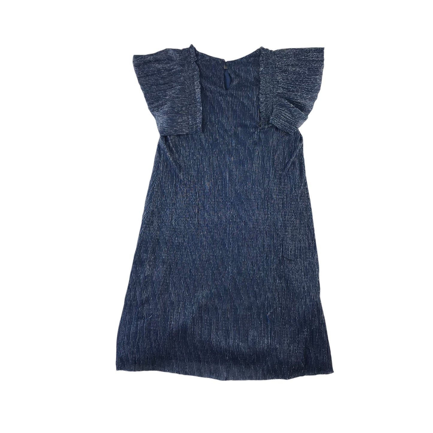 Mango dress 7-8 years navy blue sparkly A-line with frill sleeves