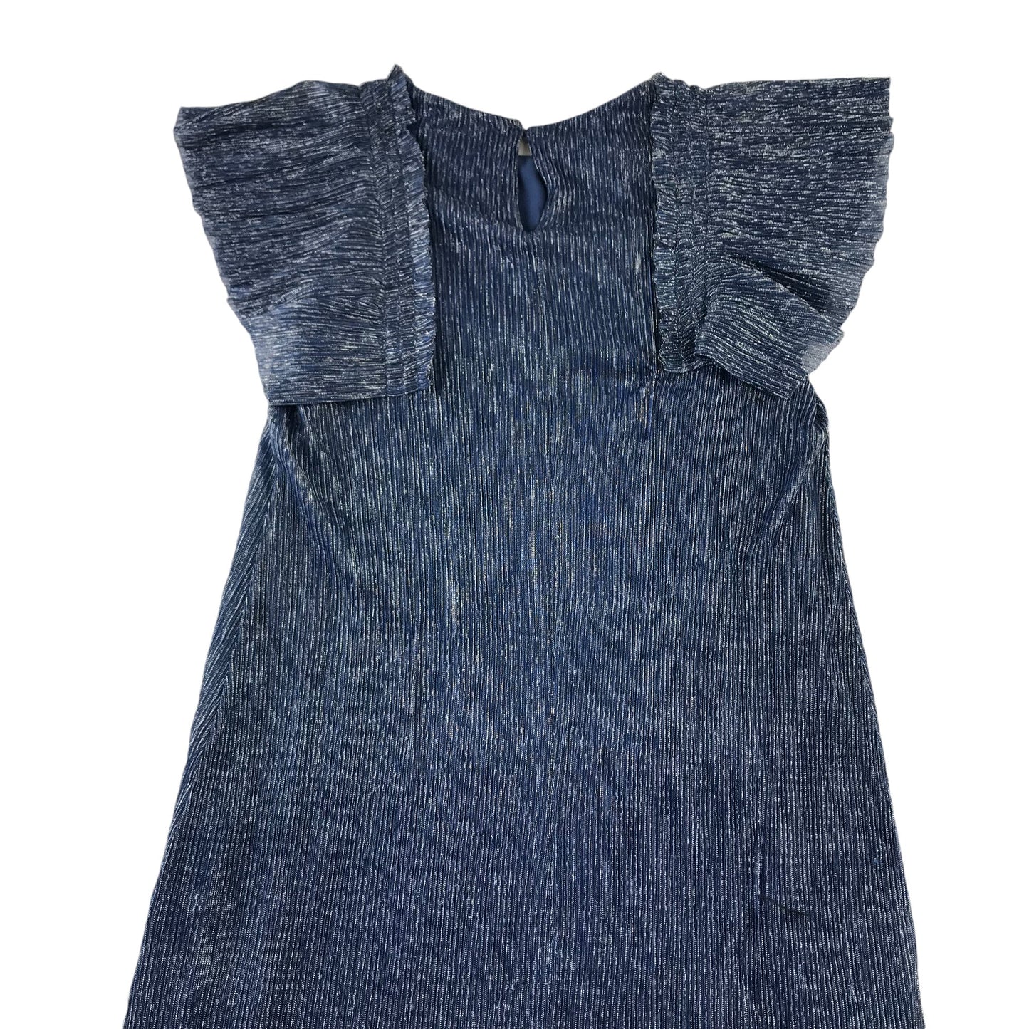Mango dress 7-8 years navy blue sparkly A-line with frill sleeves
