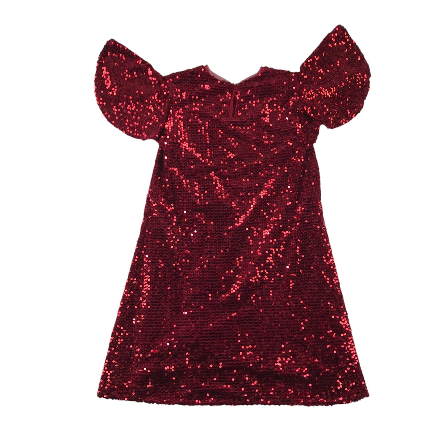 Next dress 12-13 years red sequin butterfly sleeve A-line