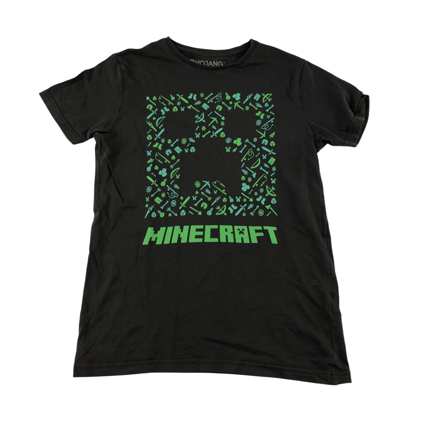 M&S t-shirt 11-12 years black Minecraft short sleeve cotton