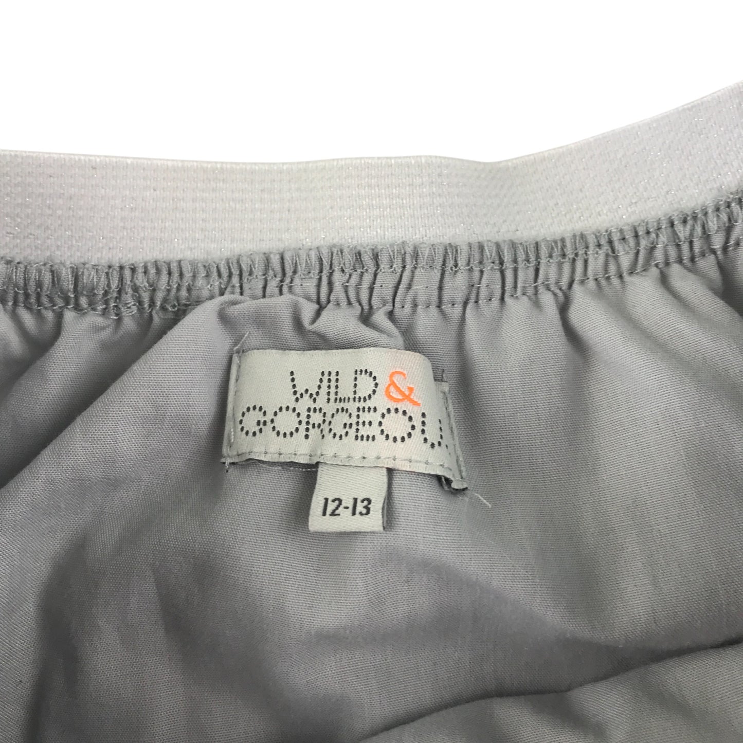 Wild & Gorgeous skirt 12-13 years grey tulle layered golden and silver sparkly leaves