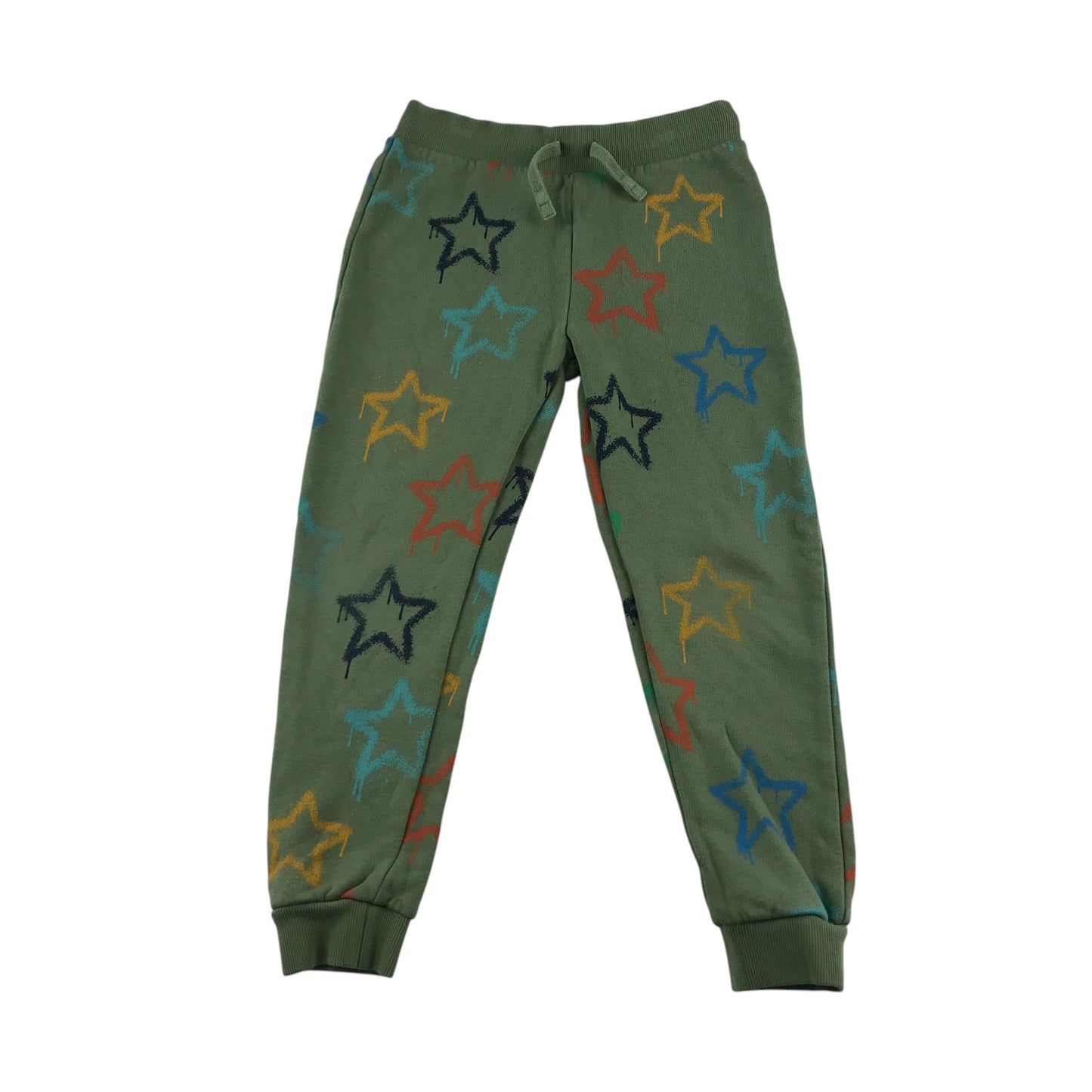 M&S joggers 5-6 years khaki with multicolour starry print