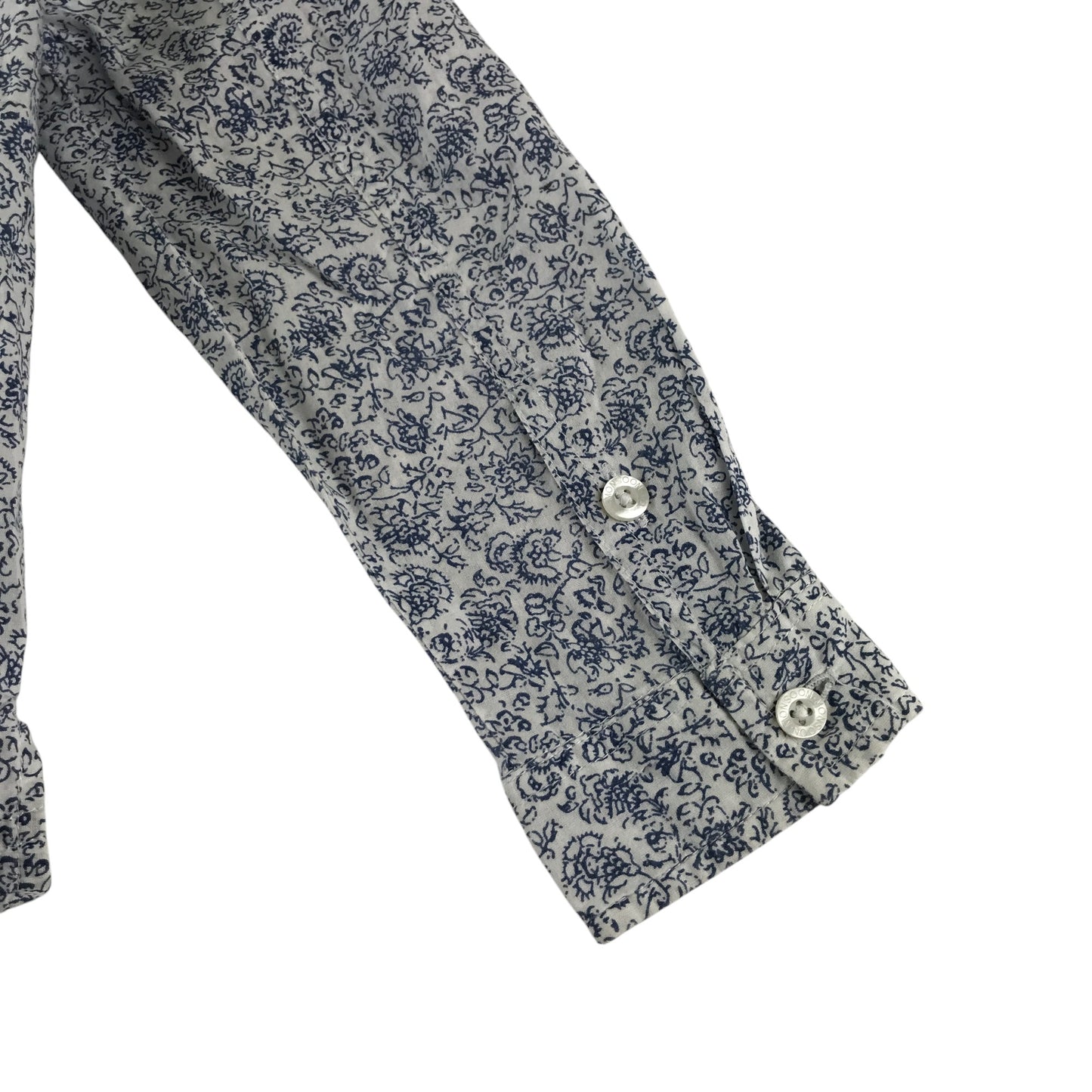 Monsoon shirt 4-6 years white and blue floral print pattern