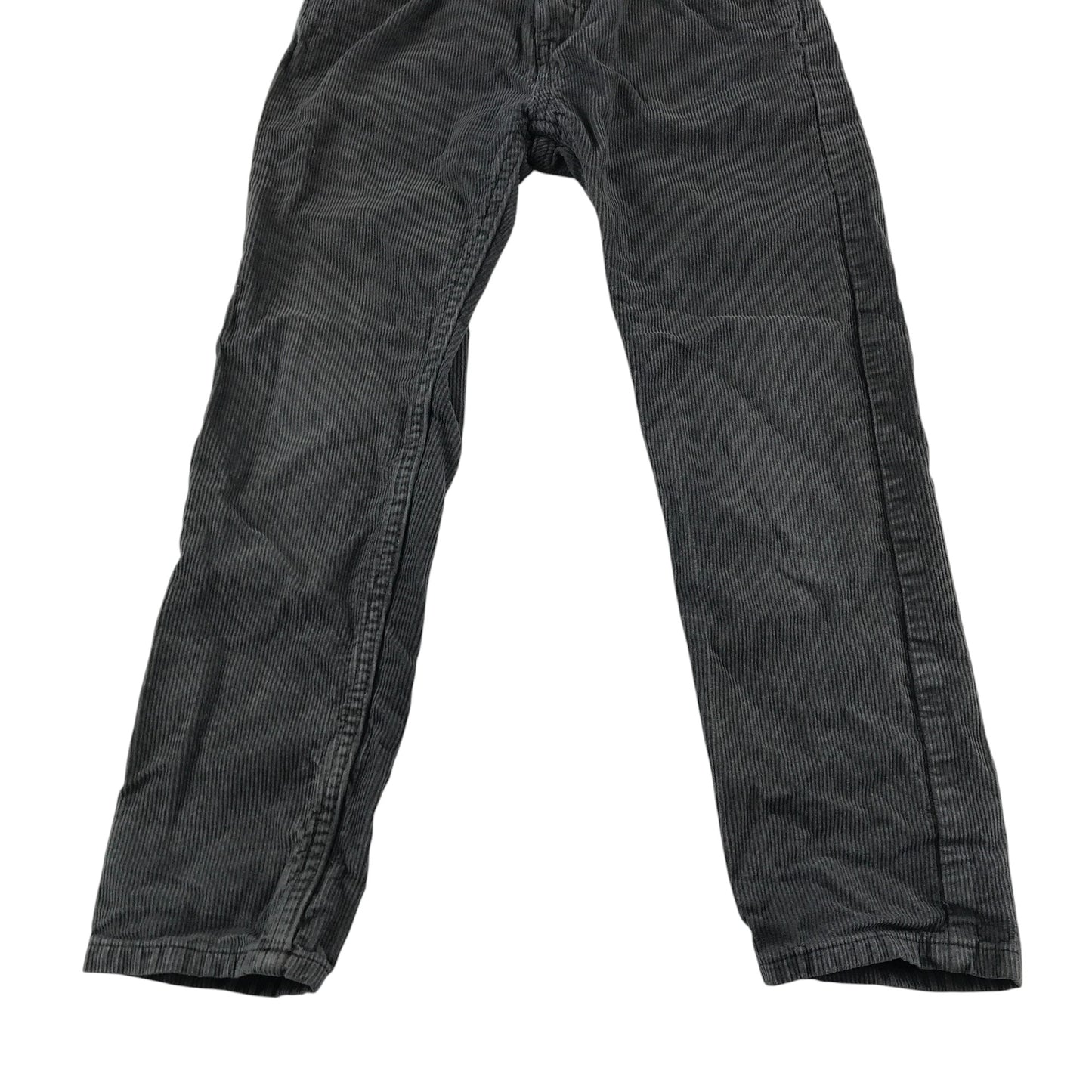 H&M trouser 6-7 year grey plain corduroy pull-on slim fit adjustable waist cotton